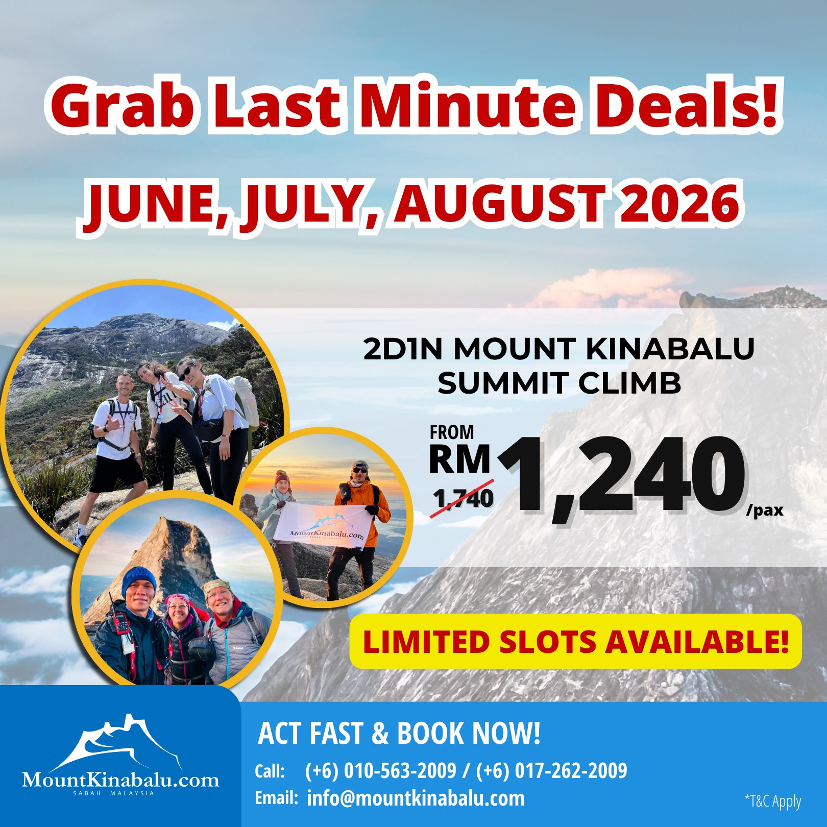 Jun, Jul & Aug 2026 Last Minute Deals - Mount Kinabalu Summit Climb Promo