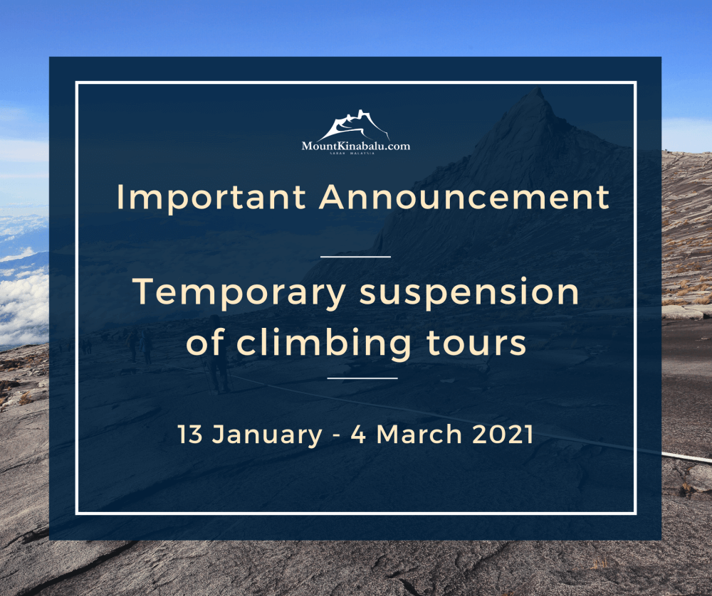 Temporary Suspension of Climbing Tours 4 March 2021