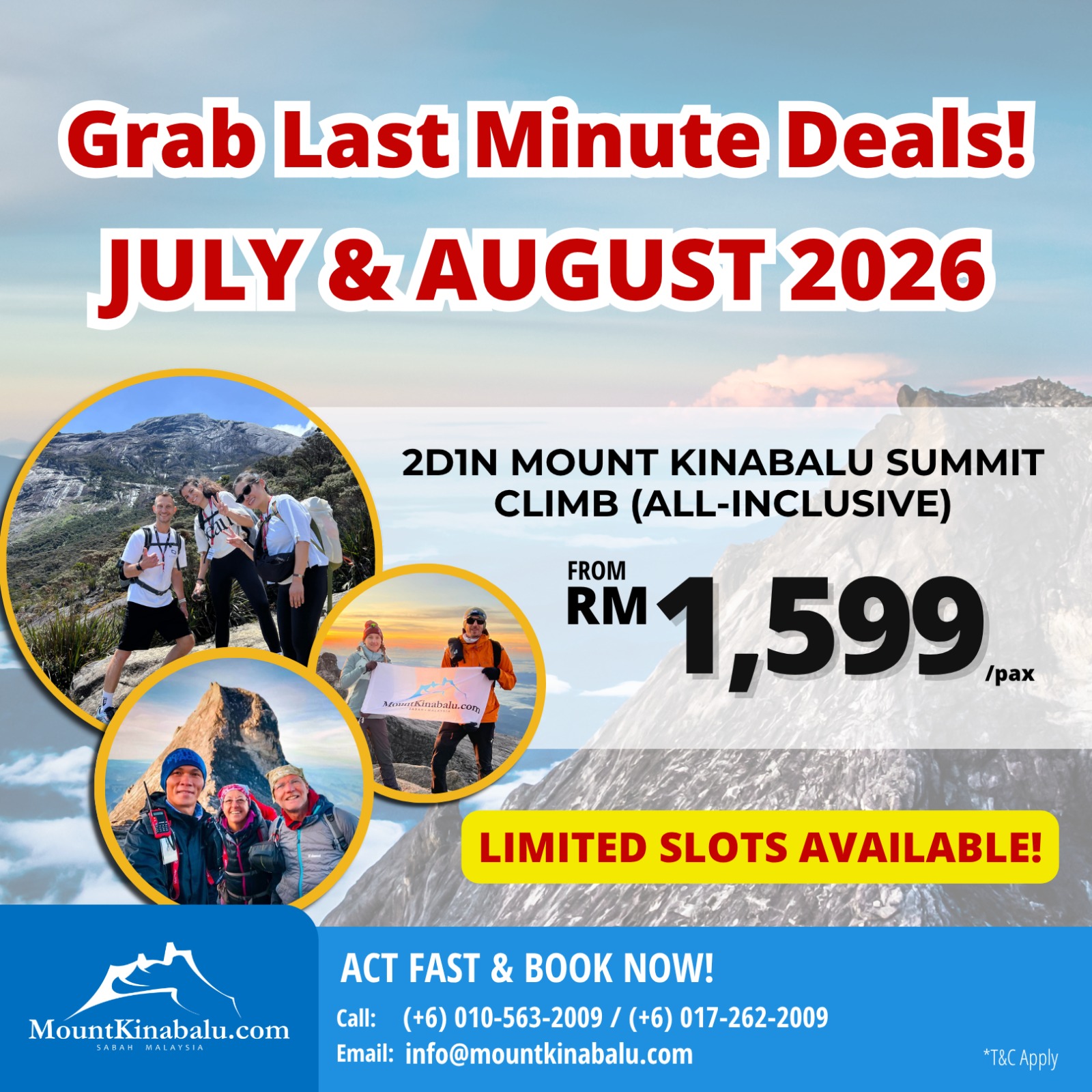 Jul & Aug 2026 Last Minute Deals - Mount Kinabalu Summit Climb Promo