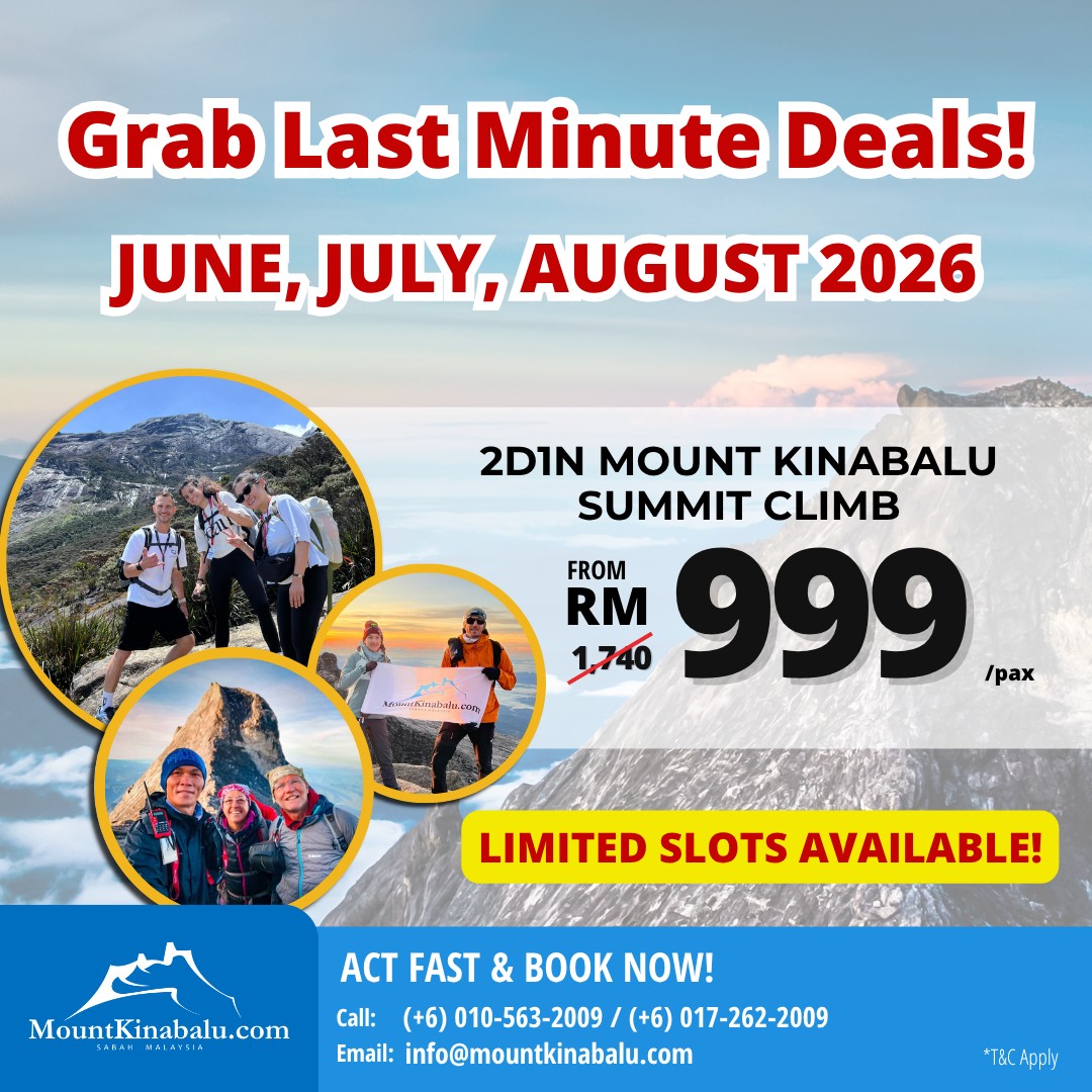 Jun, Jul & Aug 2026 Last Minute Deals - Mount Kinabalu Summit Climb Promo
